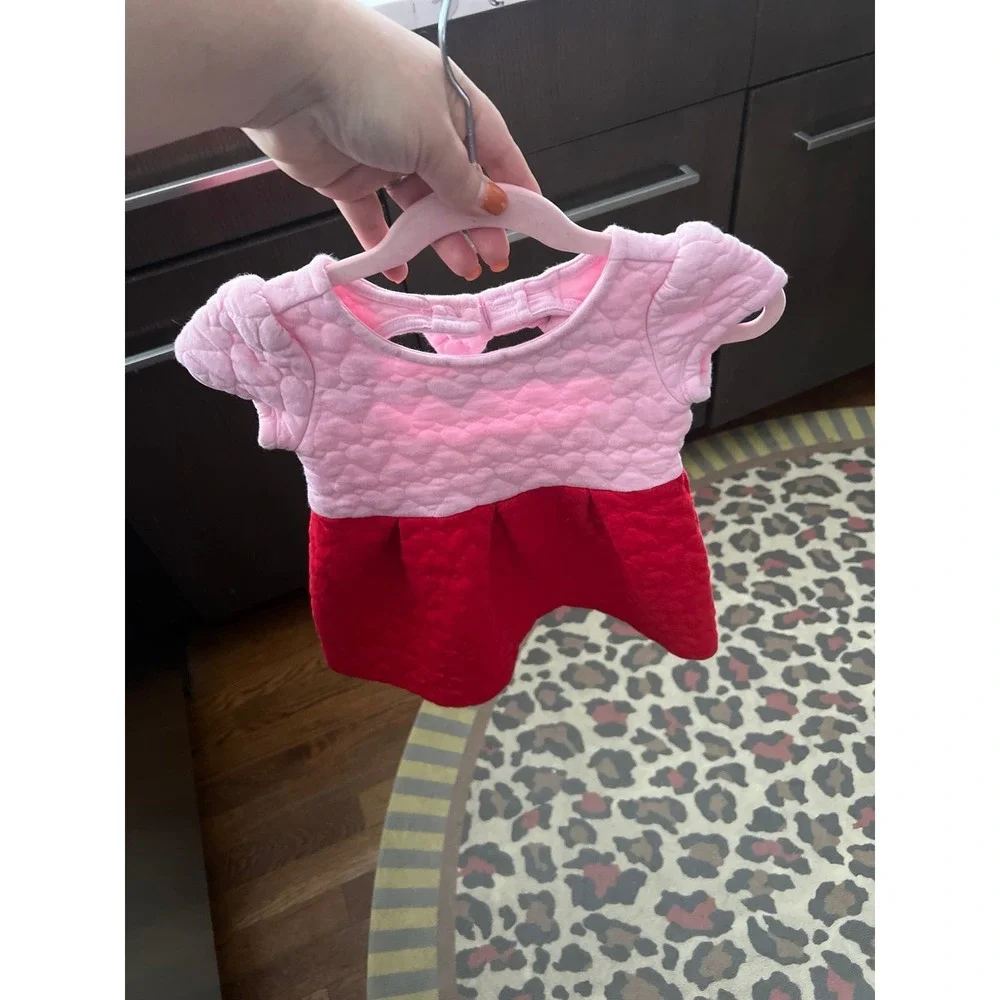 Janie & Jack pink red heart dress girls 18-24 months
